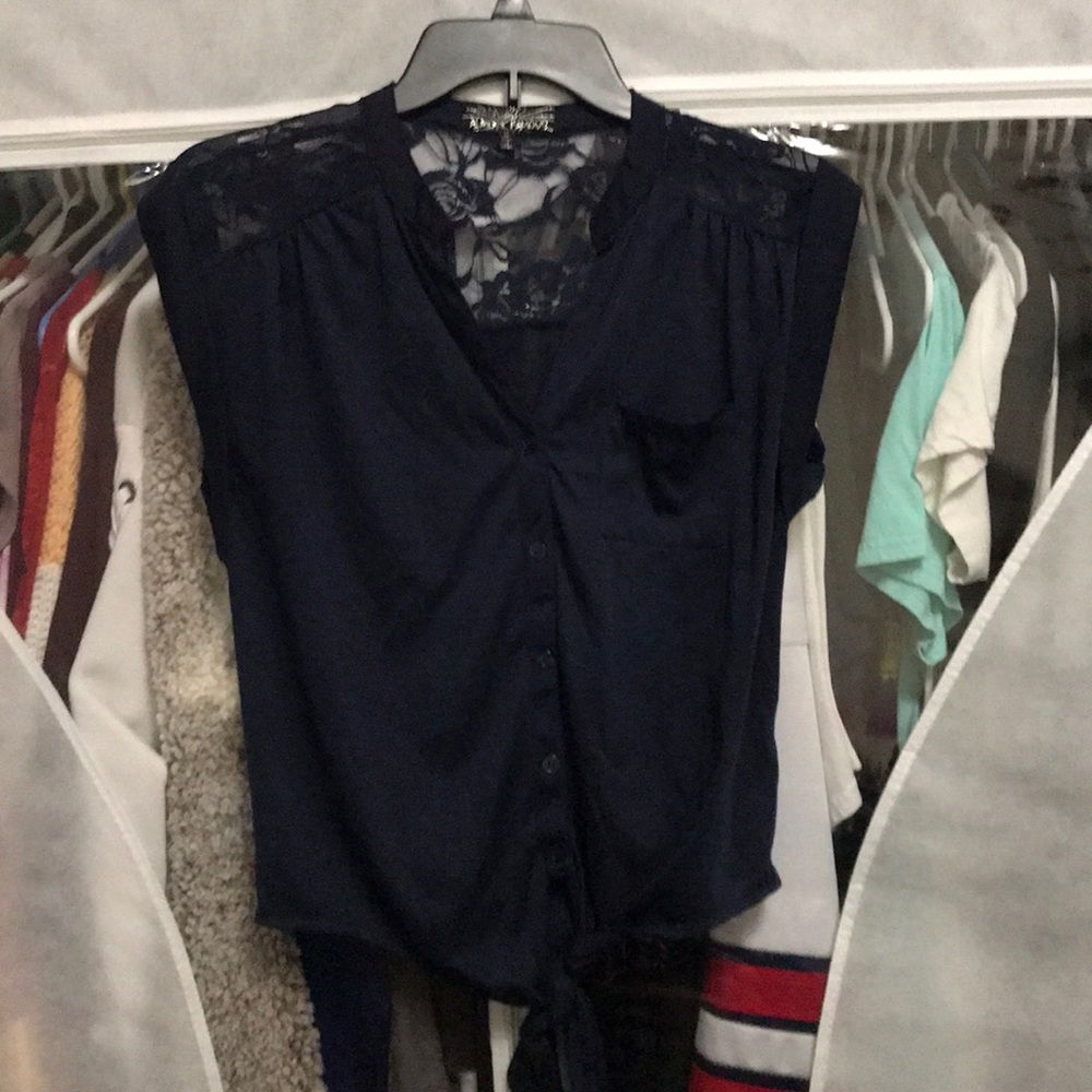 Almost Famous brand shirt with lace pattern